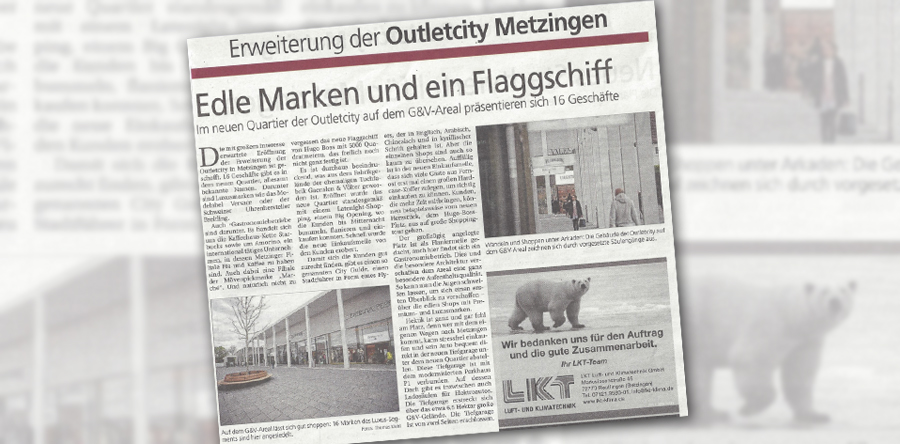 Metzingen. Outletcity Bauprojekt